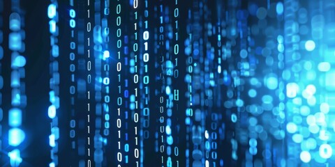 A Conceptual Representation of Cybersecurity with a Lock Amidst Binary Code, Guarding Against Online Threats, Generative AI