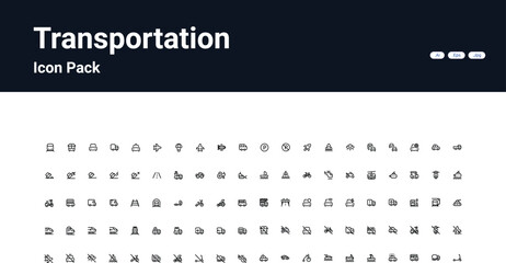 Transportation Icons Pack ,black and web design