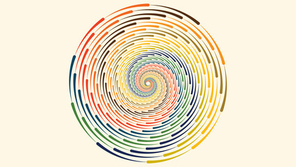 Abstract spiral data cycle simple thin line creative minimalist background.
