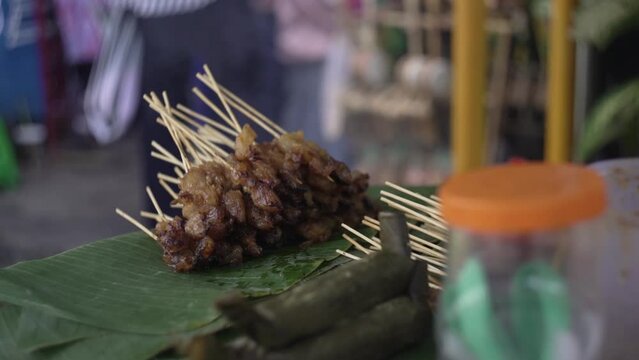 satay or sate in bahasa is traditional food from Indonesia