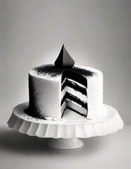 Multi layered handmade cake with zigzag design, generated with AI. - obrazy, fototapety, plakaty