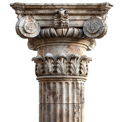 Antique Column set isolated on a transparent background 
