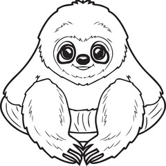 Sloth coloring pages. Sloth animal outline for coloring book