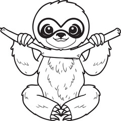 Sloth coloring pages. Sloth animal outline for coloring book © Gerald I. Mastin