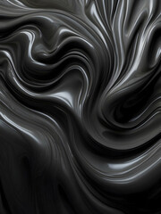 Luxurious Black Glossy Liquid Background with Textures, Waves, and Bubble Effects for Minimalist Design Projects, Abstract Backdrops, and Aesthetic Concepts