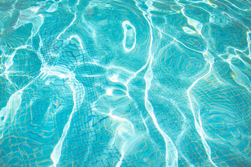 Fondo del reflejo del agua con textura acuática para vacaciones o piscina