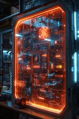 Glowing lights adorned futuristic computer case