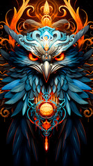 steampunk owl wallpaper for smartphones with a black background, bird background with gold ornaments on its body
