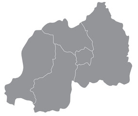 Outline of the map of Rwanda with regions