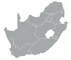 Outline of the map of South Africa with regions