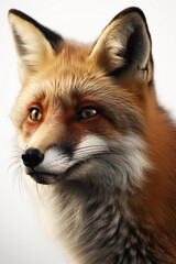Fototapeta premium Fox, Foxes, Fox Cub, Close Up, on White Background