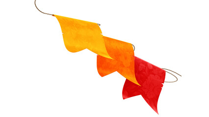 3D Paper Bunting for Northeastern São João June Party Celebration with Transparent Background