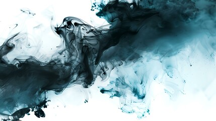 Blue ink in water. Ink swirling in water. Abstract background.