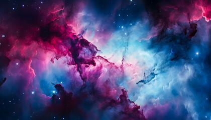 Obraz na płótnie Canvas galaxy background with stunning views of nebulae and stars with stunning colors, nebula wallpaper with red and blue space clouds