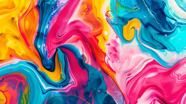 abstract colorful background of acrylic paint in the style of marbling