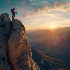 Mountain Majesty: Man's Hands Raised in Triumph Over Clouds - Canon Shot