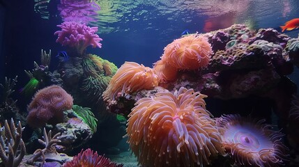 Naklejka premium Amazing coral reef aquarium moment