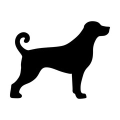 Dog icon, pet face profile vector silhouette glyph pictogram illustration