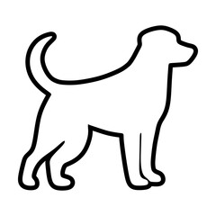 Dog icon, pet face profile vector silhouette glyph pictogram illustration