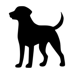 Dog icon, pet face profile vector silhouette glyph pictogram illustration