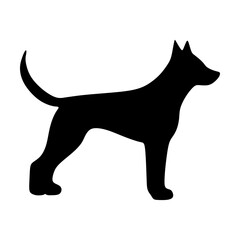 Dog icon, pet face profile vector silhouette glyph pictogram illustration