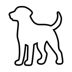 Dog icon, pet face profile vector silhouette glyph pictogram illustration