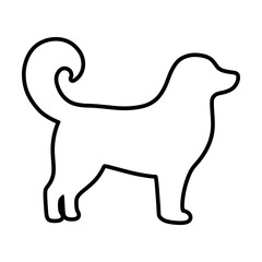 Dog icon, pet face profile vector silhouette glyph pictogram illustration