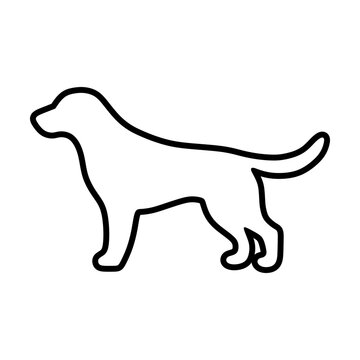 Dog icon, pet face profile vector silhouette glyph pictogram illustration