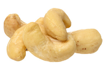 Heap of peeled cashew nuts on isolated background - Powered by Adobe