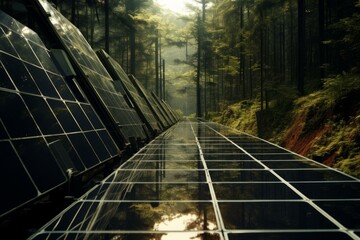 Advantageous Solar panels. Sun electric power. Generate Ai