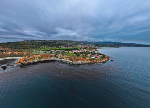 Aerial view of Terranea overlooking Palos Verdes Area, California, United States.