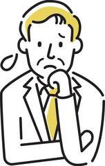 シンプル人物　こんなお悩みありませんか？　60代50代　ビジネスマン