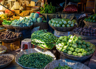 Produce for sale at Devaraja Market in Mysore, Karnataka, India