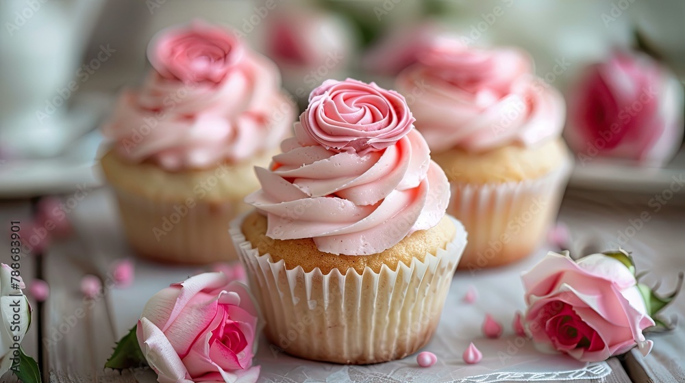 Wall mural Celebrate Mother s Day with a delectable batch of homemade cupcakes