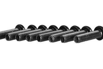 hex socket head screw in black color on isolated white background close up
