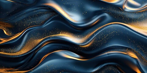 Abstract 3d luxury premium background, colorful flowing curved waves, golden accent, lighting effect - 788692527