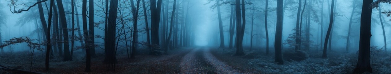 Obraz premium Blue Fog in Winter Forest