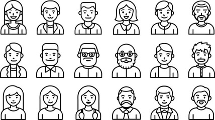 set of people of different occupation Icons, flat