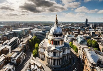 An aerial view of St Pauls Cathedral