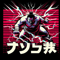 Colorful fighter characters illustration