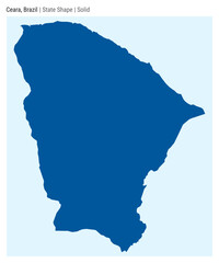Ceara, Brazil. Simple vector map. State shape. Solid style. Border of Ceara. Vector illustration.