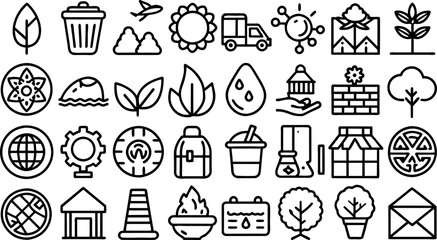 set of Eco design icon, flat icon