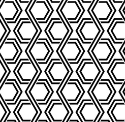 Vector seamless texture. Modern geometric background. Lattice with hexagons. - 788710710