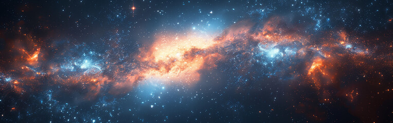 Galactic Hearth: Star-Forming Nebula Illuminated - obrazy, fototapety, plakaty