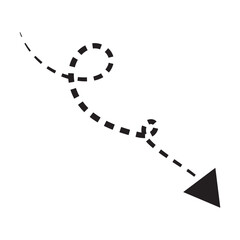 Long curved hand drawn arrow vector