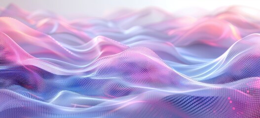Neon Grid Lines Mesh Abstract Illustration Generative AI
