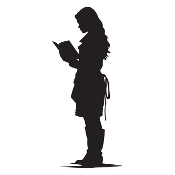 recommend clip art: Librarian with Book Silhouette vector