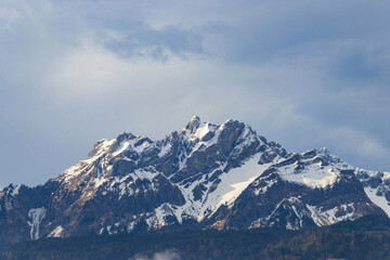Fototapeta na wymiar View of Mount Pilatus in Switzerland