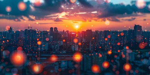 Obraz premium IoT devices connecting businesses in a digital landscape