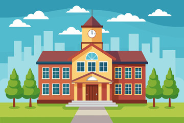 A school building of  vector illustration